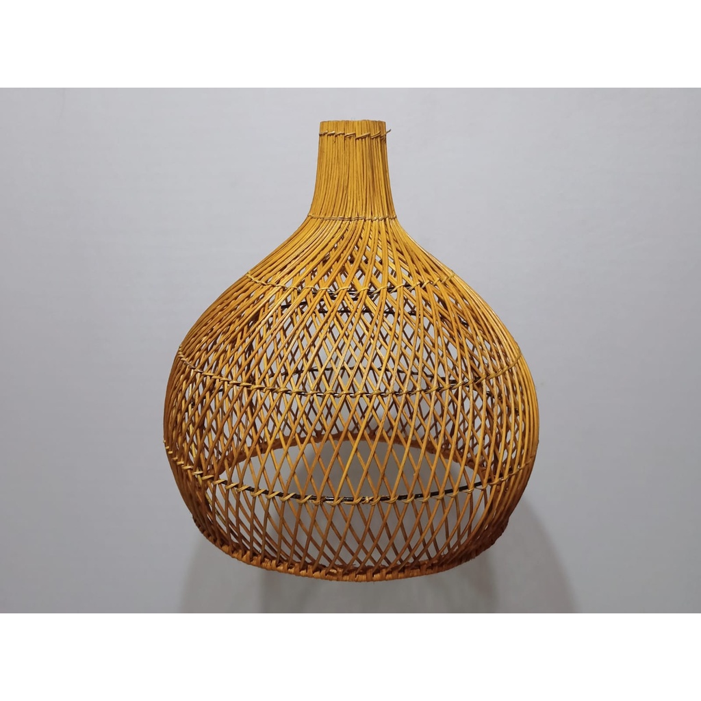 Lampion Sarang Lampu Ekslusif Bawang Silang Natural Rotan - 35x35x45cm