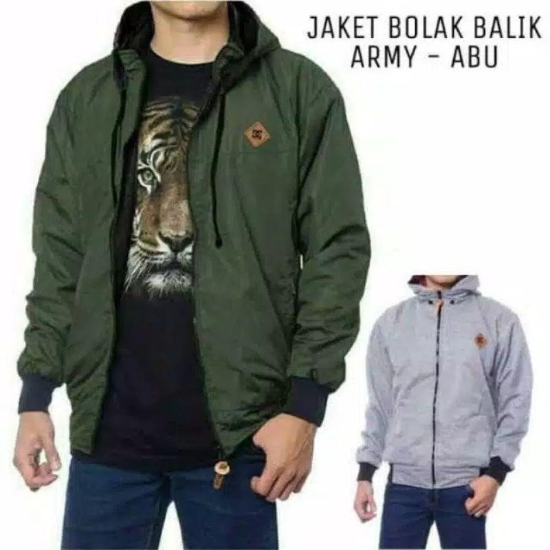 Jaket Wanita Jaket Pria Jumbo BB 2IN1 WaterProof Bolak Balik distro