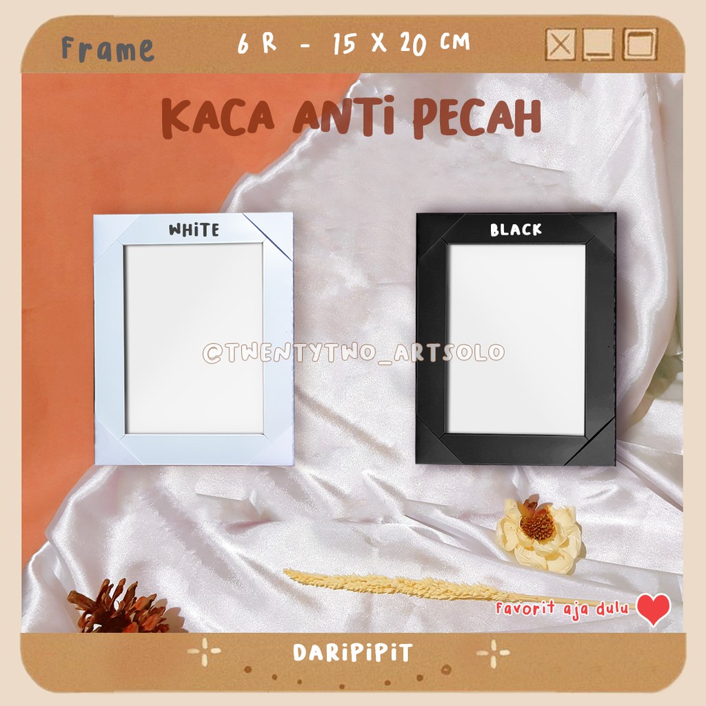 Bingkai Foto Kaca Anti Pecah 6r 15x20cm Minimalis Figura Pigura Frame Hitam Putih Shopee Indonesia