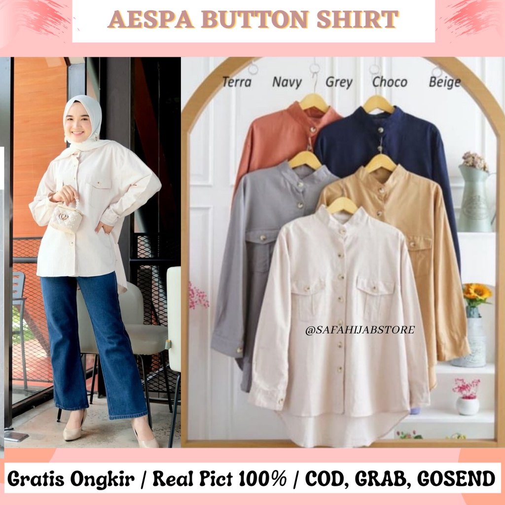 AESPA BUTTON SHIRT / TOP / ATASAN / KEMEJA / ATASAN KERJA