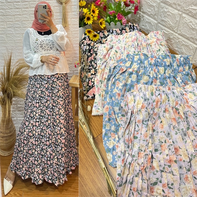 Rok plisket import bangkok // shaby plisket // ori import