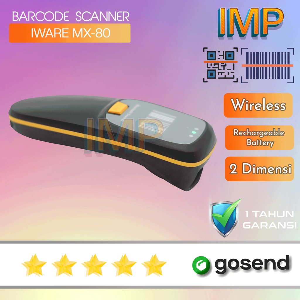 Barcode Scanner 2D Wireless Bluetooth Iware MX80