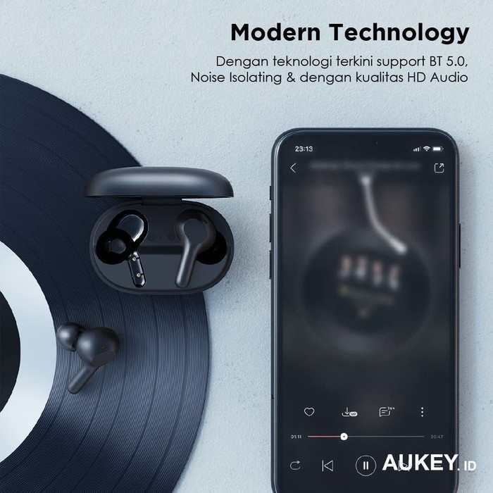 AUKEY EP-T25 - Ultra Compact IPX5 Waterproof TWS with Charging Case - Earphone TWS dari AUKEY