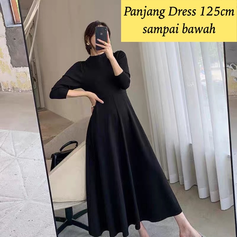 WW.COID - Midi Hijab Long Dress - Lengan Panjang Model Turtle Neck (S/M/L/XL/XXL)