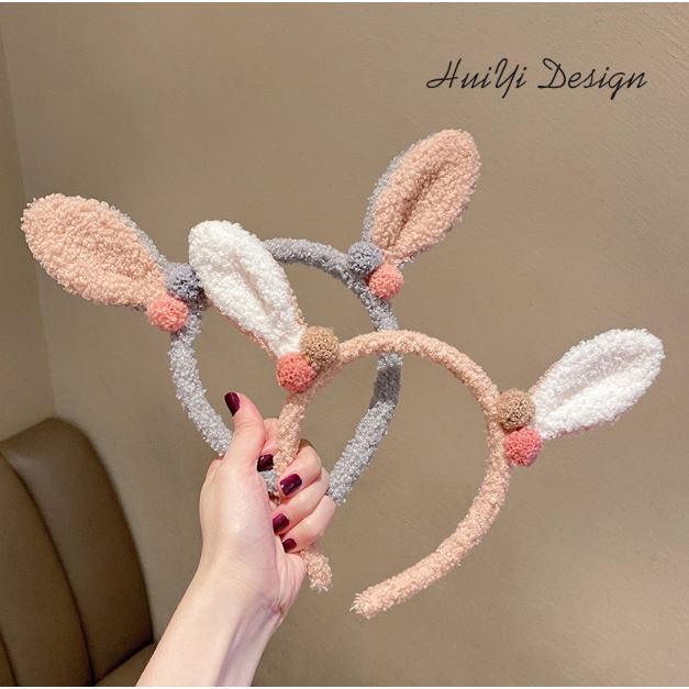 BANDO KOREA WANITA ANAK PEREMPUAN KUPING KELINCI BUNNY AKSESORIS BANDANA LUCU IMPORT AK62