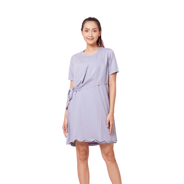 

Mamibelle Clara Midi Dress Menyusui & Hamil Nursing Wear Lilac Premium