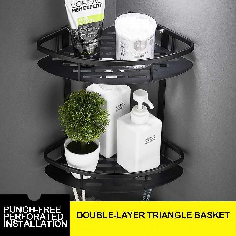 LemonBest Rak Aluminum Triangular Organizer Bathroom 2 Layers - G48 Rak Kamar Mandi Rak Susun Plastik Rak Kamar Mandi Tempel Kamar Aesthetic Rak Sudut Kamar Mandi Kaca Cermin Rak Sudut Cermin Kamar Mandi Kaca Kamar Mandi Rak Kamar Mandi Stainle