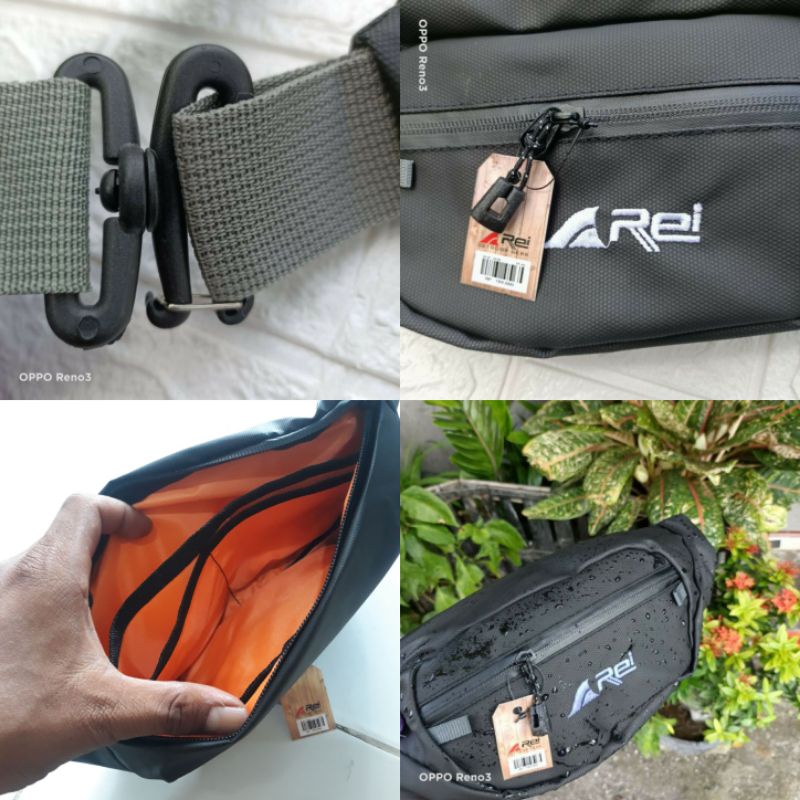 Tas Selempang Pria AREI Waterproof WaistBag Pria Wanita Anti Air Anti Sobek Premium Murah