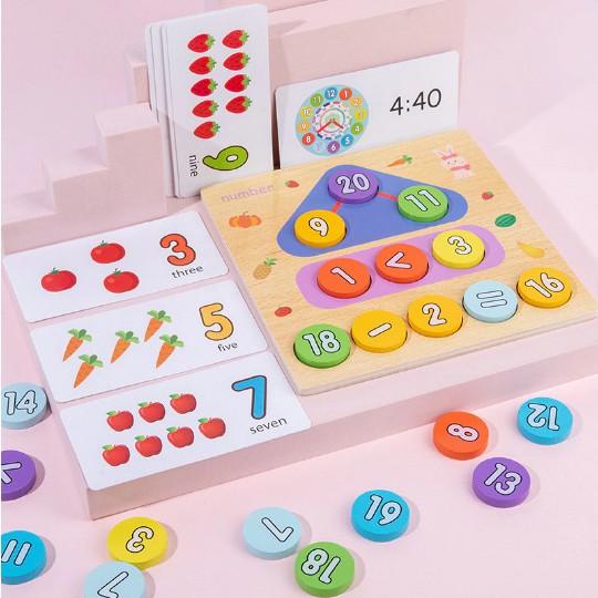2in1 Letter Clock Matching Mainan Montessori anak Mainan Kayu Puzzle Kayu Wooden Puzzle Wooden Toys