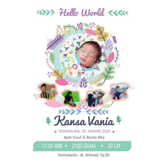 Desain Biodata Bayi - Bio Baby (SOFTFILE)-BD11