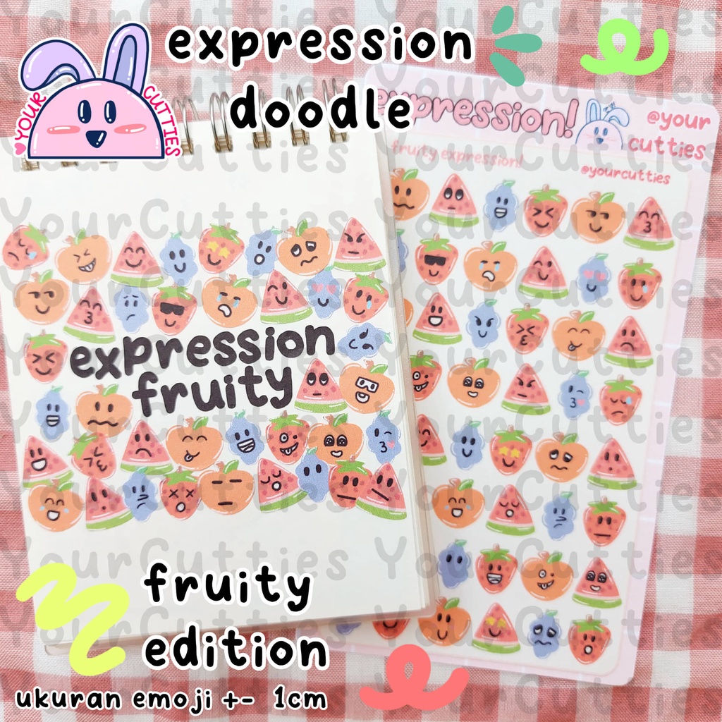 

[SHEET] STIKER FRUITY EXPRESSION BUAH EMOJI JURNAL BUJO PLANNER LUCU MURAH