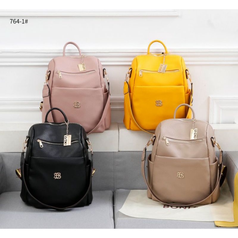 Bonia Leather Backpack Shoulder Bag  #764-1