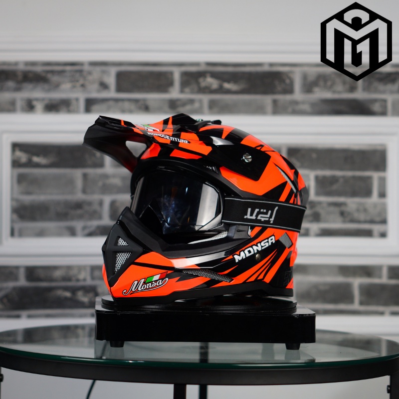 HELM CROSS MOTOR TRAIL JPN MONSA SNI PREMIUM MOTIF ROADADVENTURE
