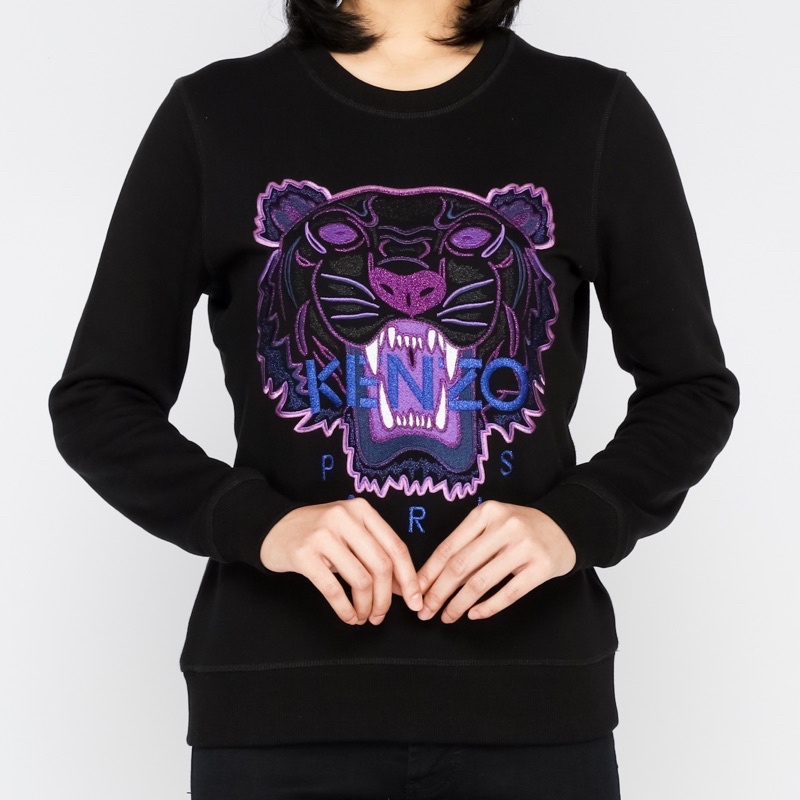 Ken. Tiger Crewneck Black Purple