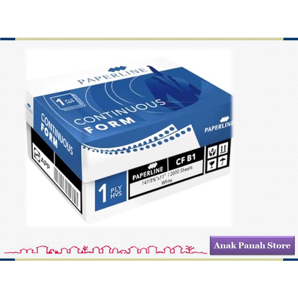 

Continuous Form Uk. 14 7/8" x 11", 1 Ply HVS Merk Paperline