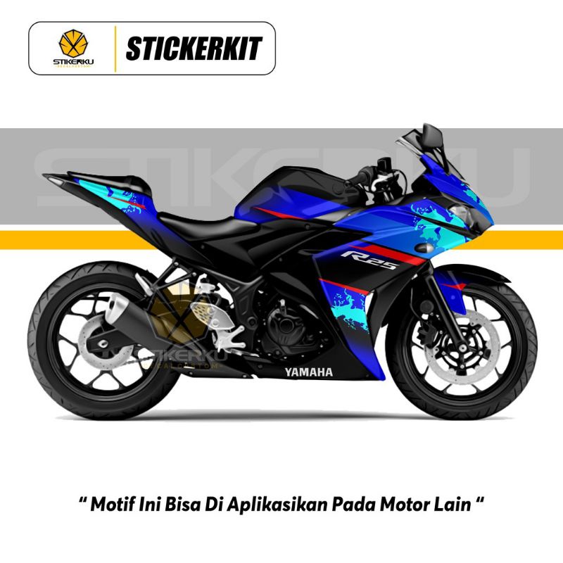 decal motor Yamaha R25 / Sticker motor R25 fullbody / striping motor Yamaha R25