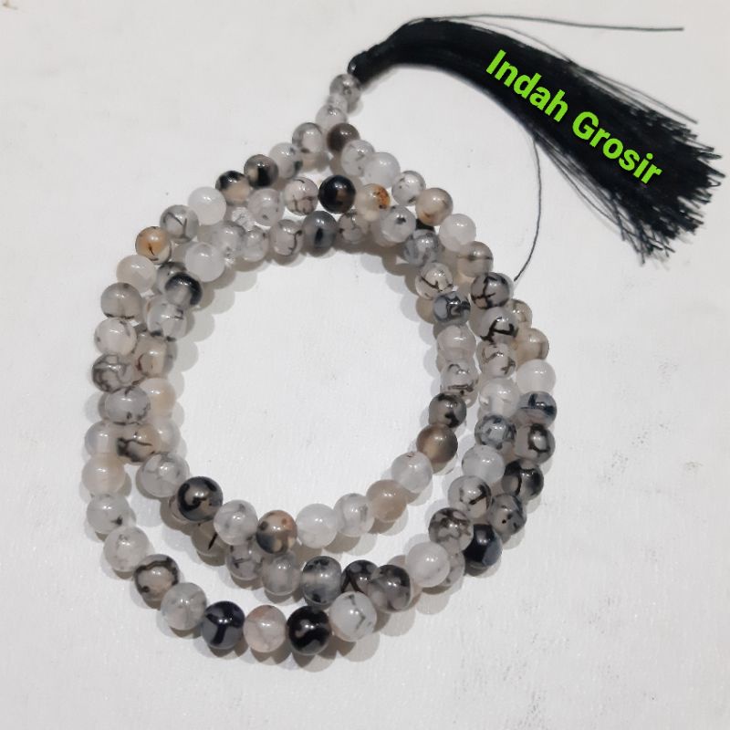 TASBIH BATU AKI SISIK NAGA 6MM 99BUTIR ORIGINAL