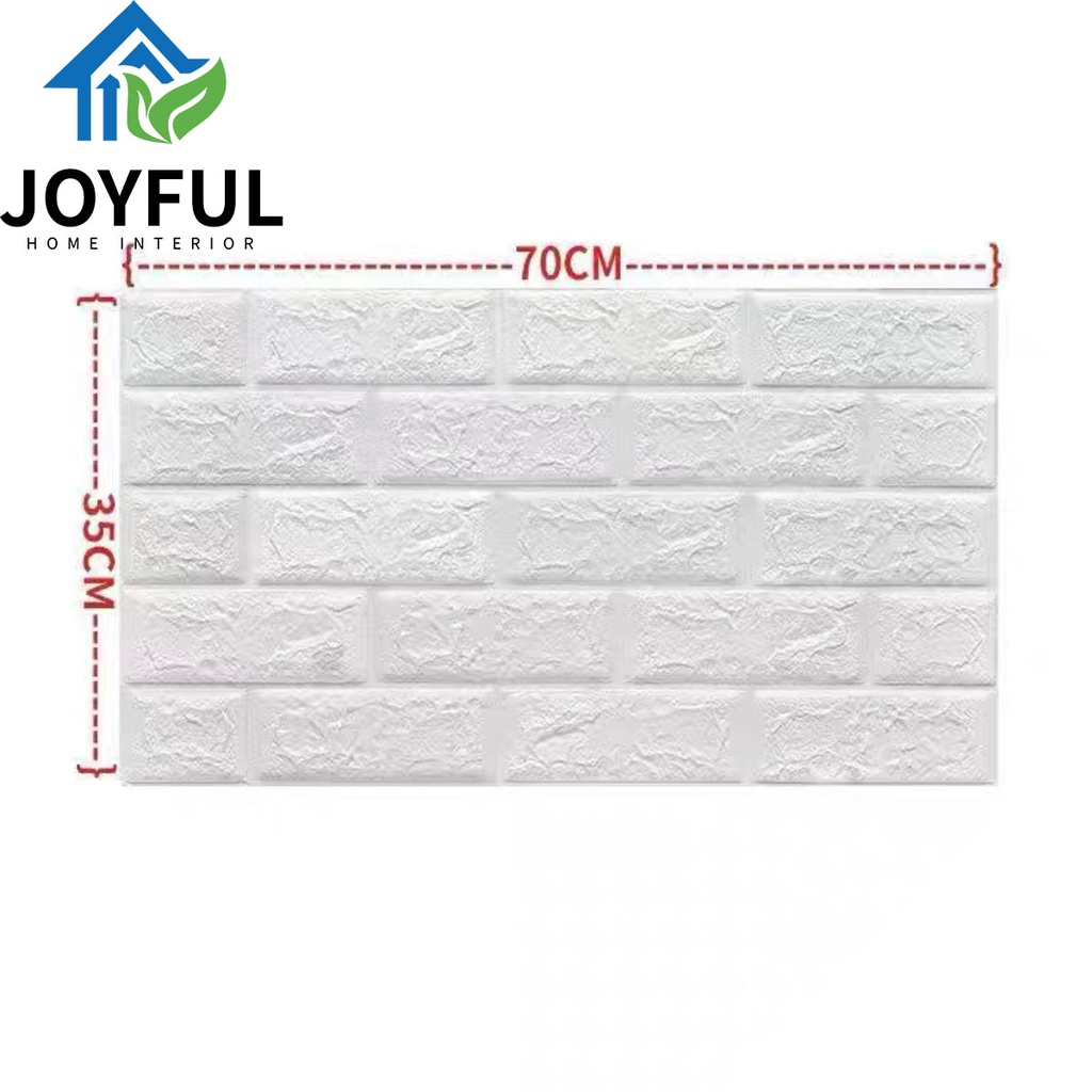 Joyful Home Interior-Wallpaper Dinding FOAM Timbul 3D Bata 70 x 35 cm-8
