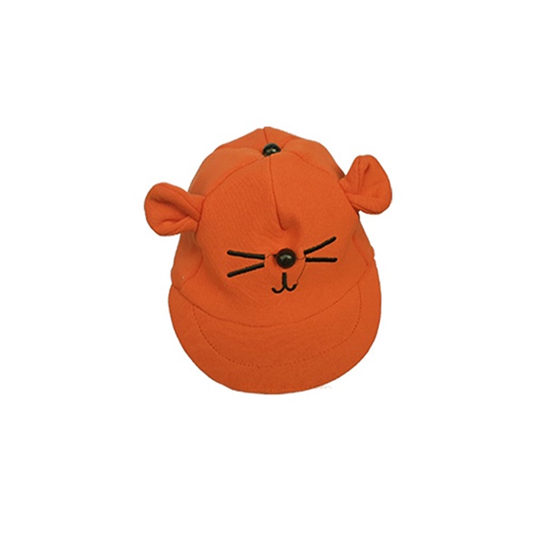 Topi Baseball Bayi Laki Laki Perempuan 0 - 12 Bulan 6 Bulan Baru Lahir Topi Anak Bayi Karakter Kucing Lucu Murah Topi Bayi Cowok Cewek-Orange