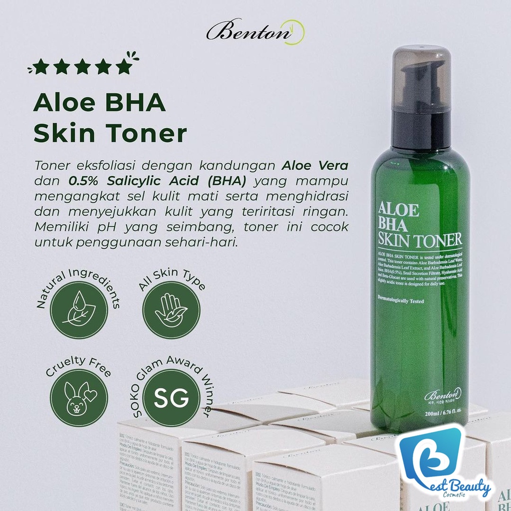 ★ BB ★ BENTON Aloe BHA Skin Toner 200ml - 30ml