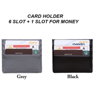 CARD HOLDER 6 SLOT Kartu + 1 SLOT FOR MONEY | Walletcard/ Dompet Kartu Portable Mudah Dibaw