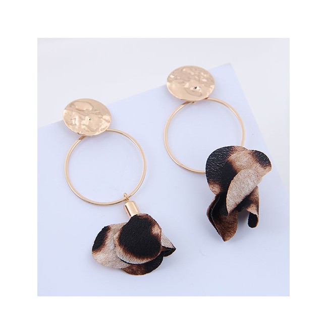 LRC Anting Tusuk Fashion Gold Flower Earrings A58800