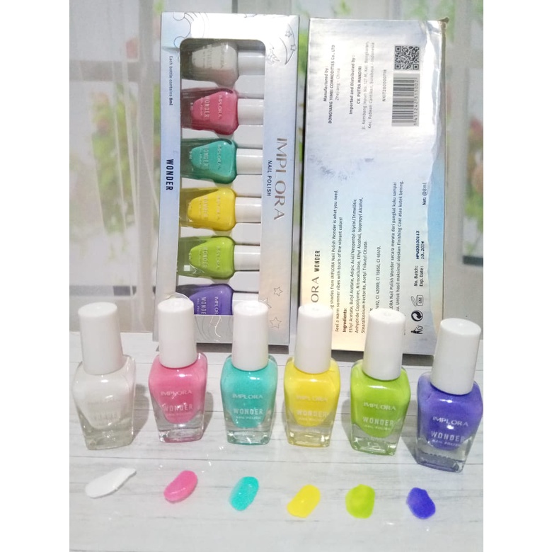 Implora Nail Polish Box Isi 6 Kutek Kuku Pewarna Kuku Kutek Murah Kutek Implora Cat Kuku