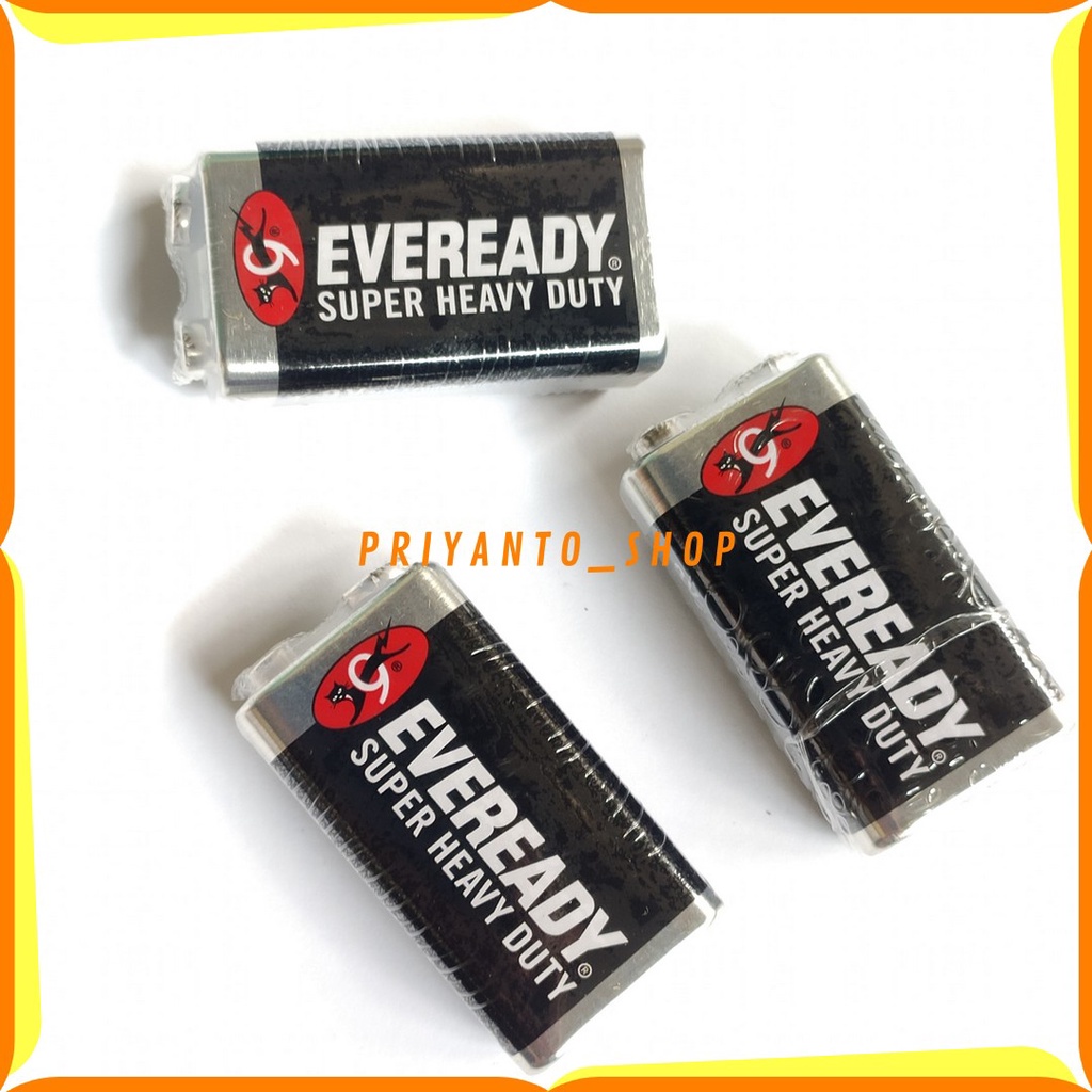 BATERAI EVEREADY 9V SUPER HEAVY DUTY 9Volt 6F22 ASLI ORIGINAL