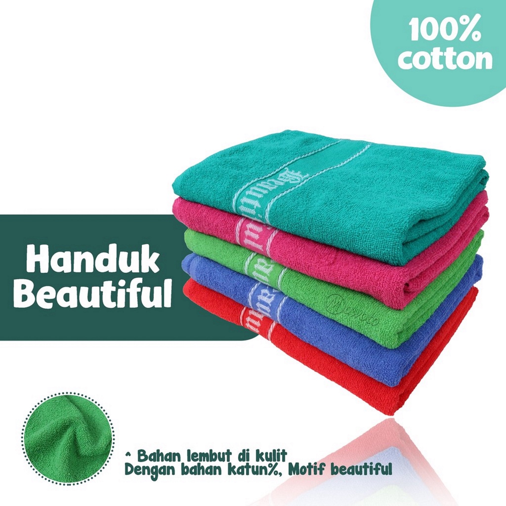 HANDUK MANDI DEWASA JUMBO BEAUTY BEAUTIFUL UKURAN 70X140 CM KATUN TEBAL LEMBUT MURAH