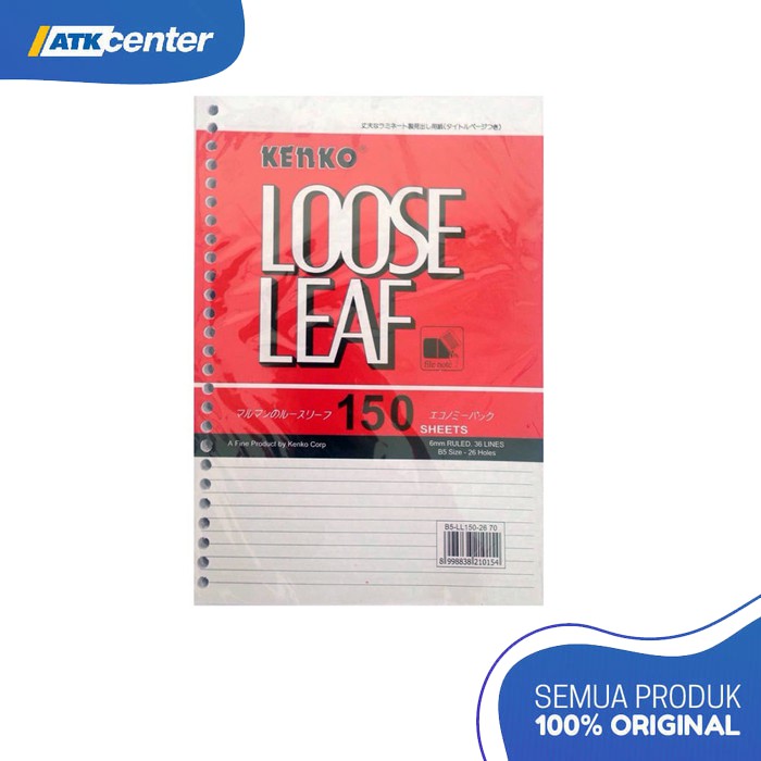 

Loose Leaf / Kertas File / Kertas Binder KENKO B5-150 Bergaris