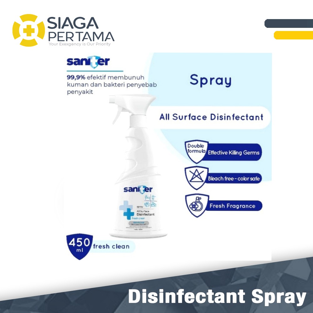 Jual Saniter Spray All Surface Disinfectant Fresh Clean 450 Ml | Shopee ...