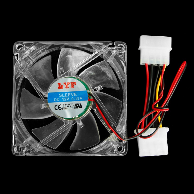 Bt 80mm Quard Komputer Untuk Case Fan Cooler Radiator 4-LED Blue Neon Light Sleeve Fa