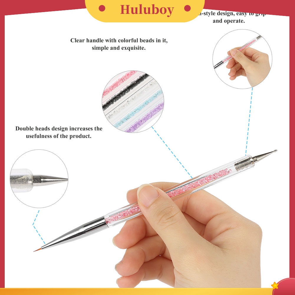 Huluboy Huluboy♡ 5pcs / Set Pen Dotting Gambar Berlian Imitasi Untuk Nail Art Manicure DIY