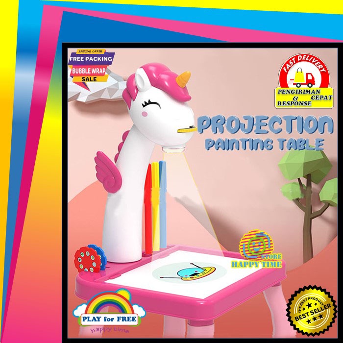 Jual Mainan Edukasi Anak Meja Gambar Proyektor Unicorn Dolphin ...