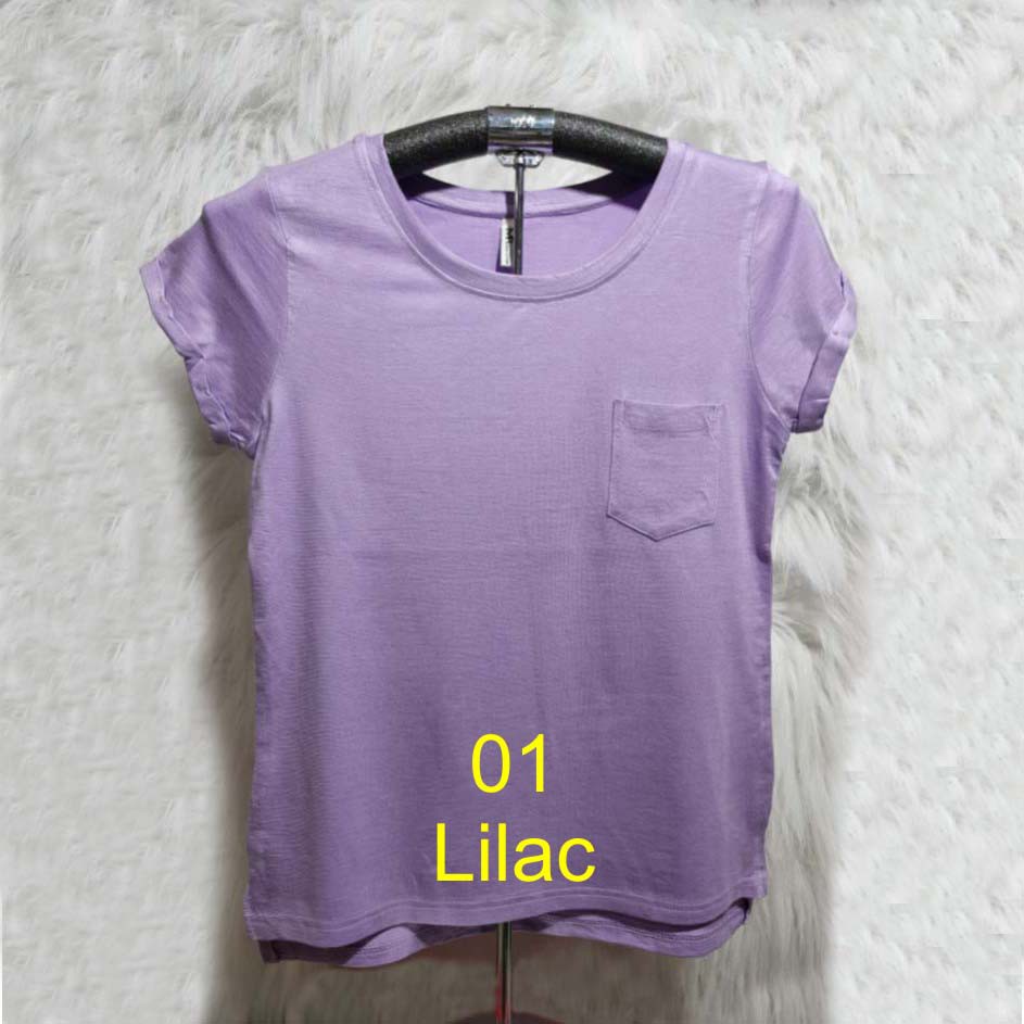 KAOS ATASAN WANITA LILAC MURAH ROUND NECK POLOS GROSIR MURAH