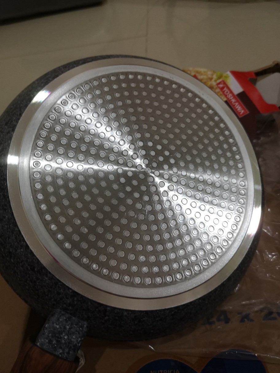 Yoshikawa Frying Pan Keramik Tanpa Minyak 26cm | Wajan Marble | Penggorengan Anti Lengket | Teplon