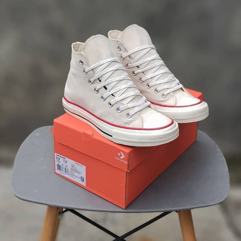 [BISA COD] SEPATU CONVERSE 70'S HIGH BEIGIE WHITE MILK  PREMIUM