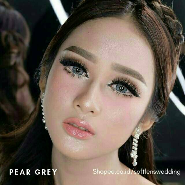 Softlens Pear NORMAL dan -0.50 s/d -7.50 Botol Grey Brown wedding soflen dreamcolor1 14.5