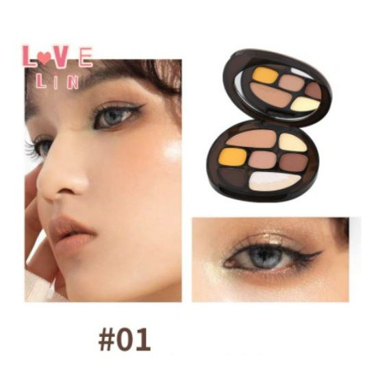 Lameila Eyeshadow Pallete 7 Warna Mutiara Matte Blush Glitter 5098