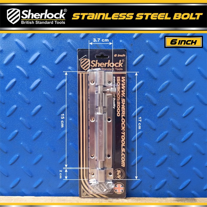 Grendel Slot Kunci Pintu 6 inch / Sherlock Stainless Steel