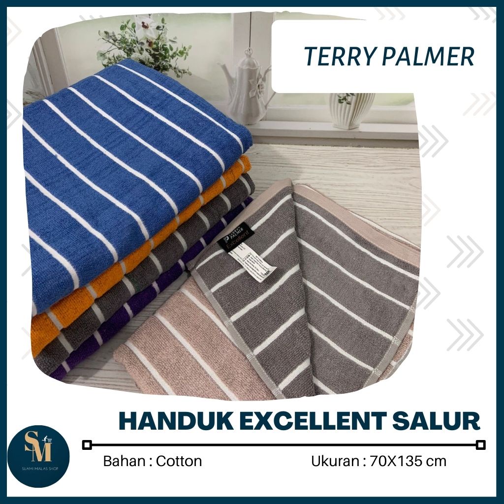 sm terry palmer handuk mandi dewasa excellent salur ukuran jumbo 70x140 cm