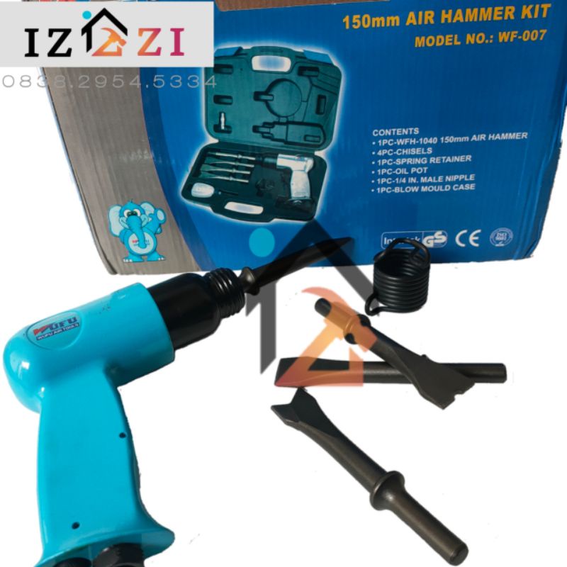 WUFU WF007 air hammer kit set / mesin bobok chisel tenaga angin