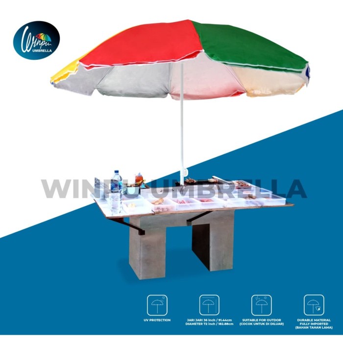 READY COD Payung Jualan Jumbo Besar WINPU 2 Lapis 52inch / Payung Pantai Anti UV