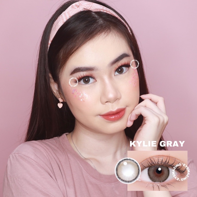 EYEMAZING Softlens - KYLIE Gray / Grey / Abu Normal Minus Beda Minus