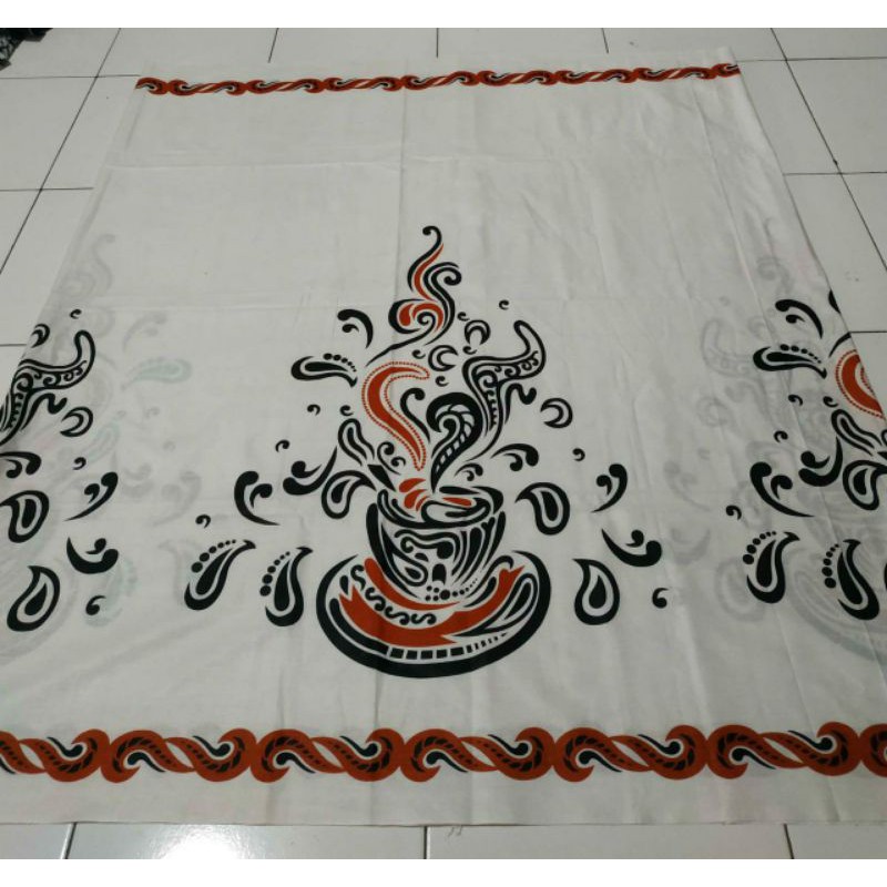 COD - sarung batik santri motif Cangkir Kopi Putih / sarung katun pekalongan termurah