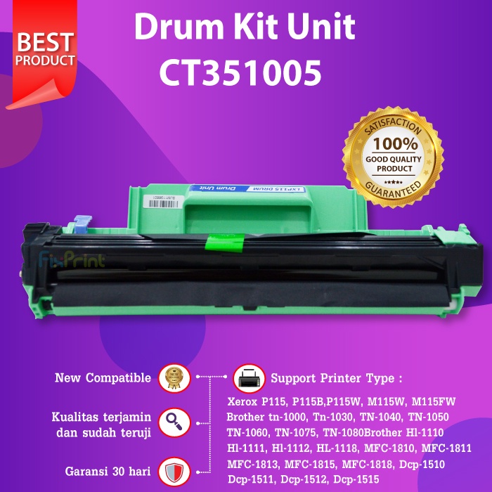 Drum Kit Unit DR1000 DR1080 Printer Xerox P115B P115W M115W Brother TN1000 TN1080 TN-1000 TN-1080