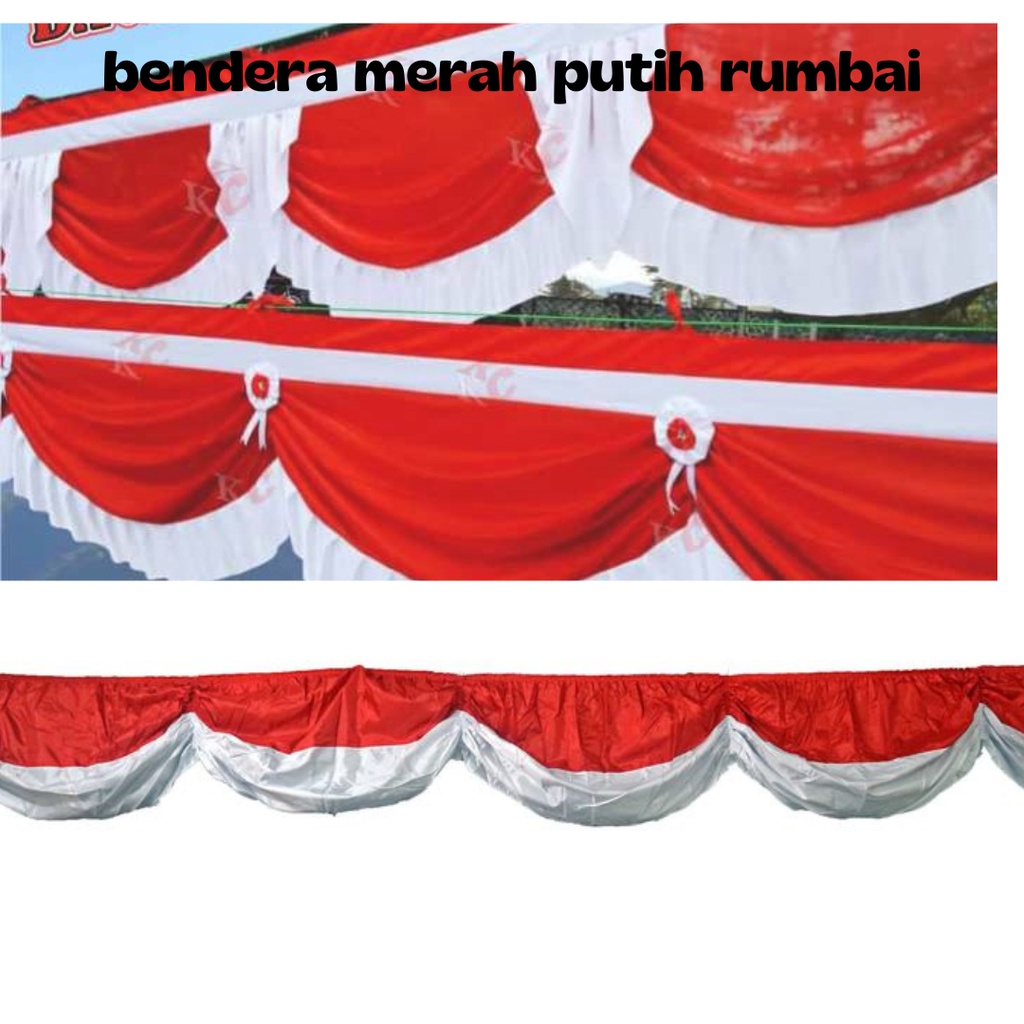 Bendera Rumbai Background karet merah putih