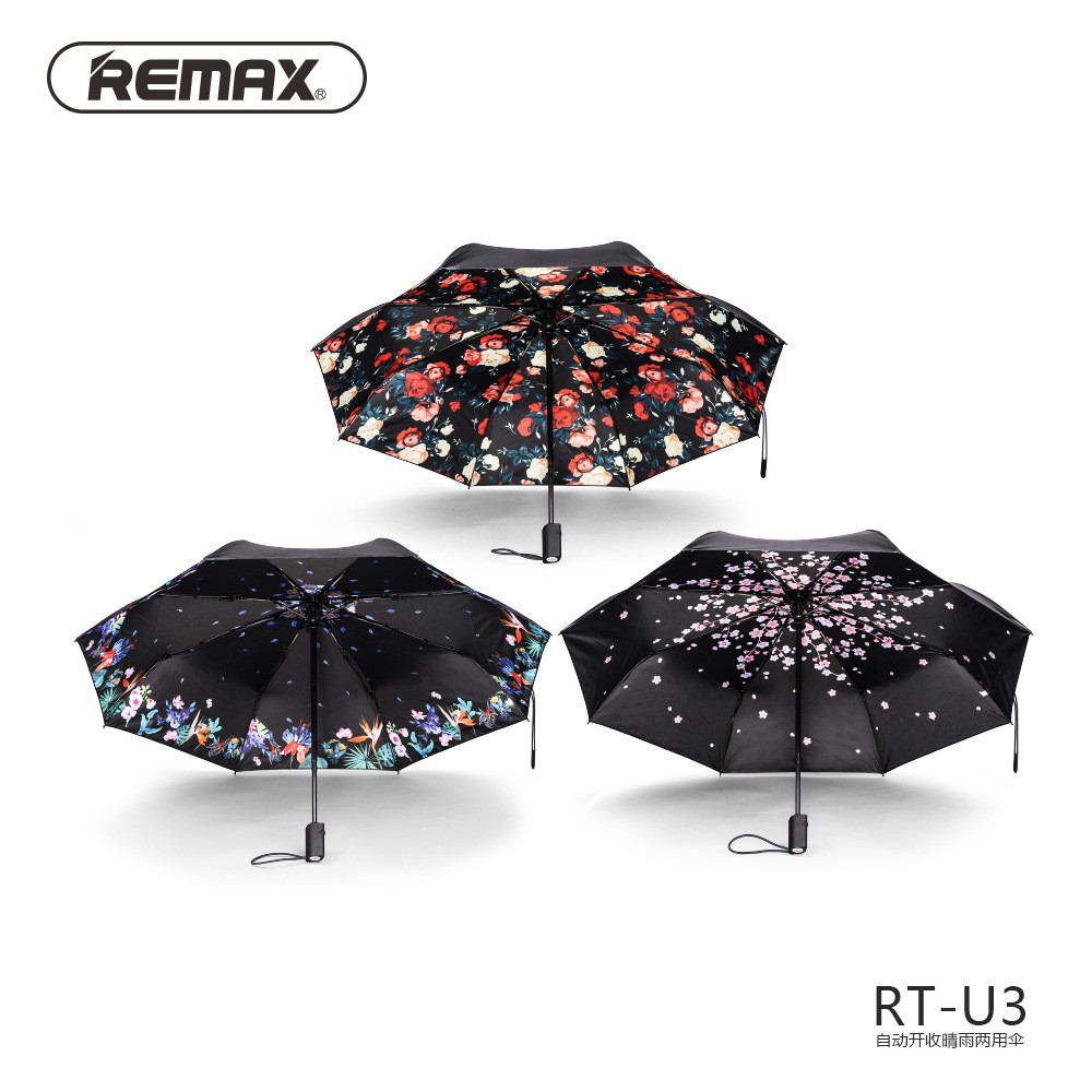 Original REMAX RT-U3 Automatic Umbrella Payung Lipat Mini Otomatis