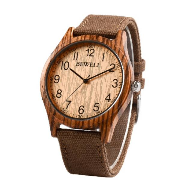 Jam tangan bambu analog berkualitas / jam tangan pria wanita unisex keren / jam tangan bewell ori