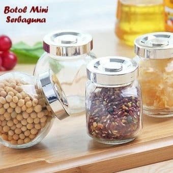 Toples bumbu miring serbaguna Tutup silver 180ML Raj